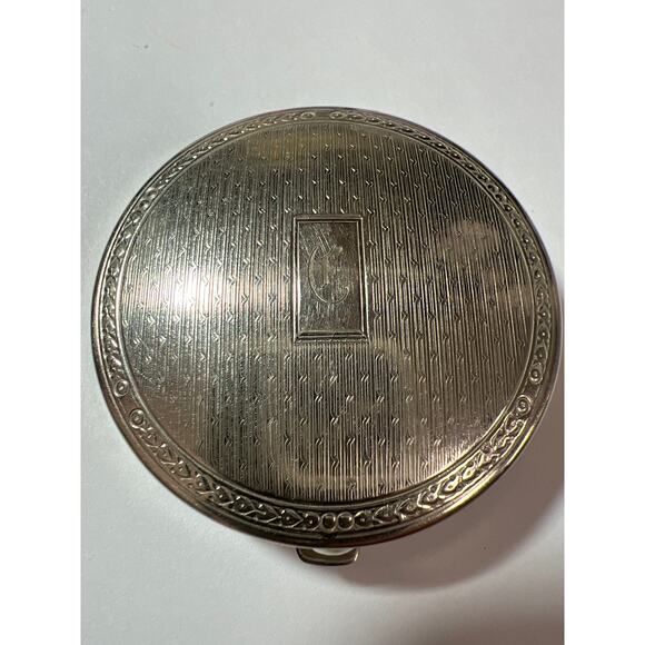 Vintage silver Deauville dual powder compact 1920 Richard Hudnut. RARE.